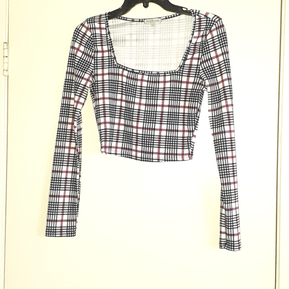 Long sleeve multi colored stripped crop top